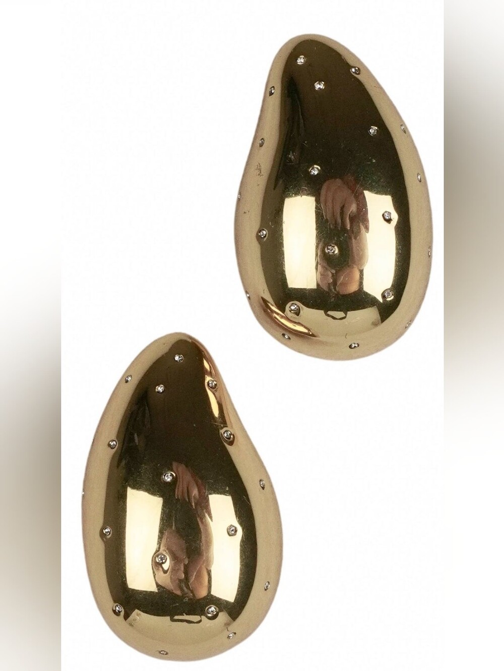 Altuzarra Shiny Oversized Gold Dome Drop Earrings
